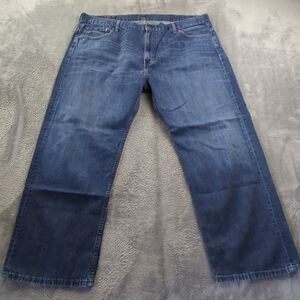 Levis Jeans Mens‎ 42 x 28 Blue 569 Denim Blue Jeans Loose Straight Fit Dark Wash